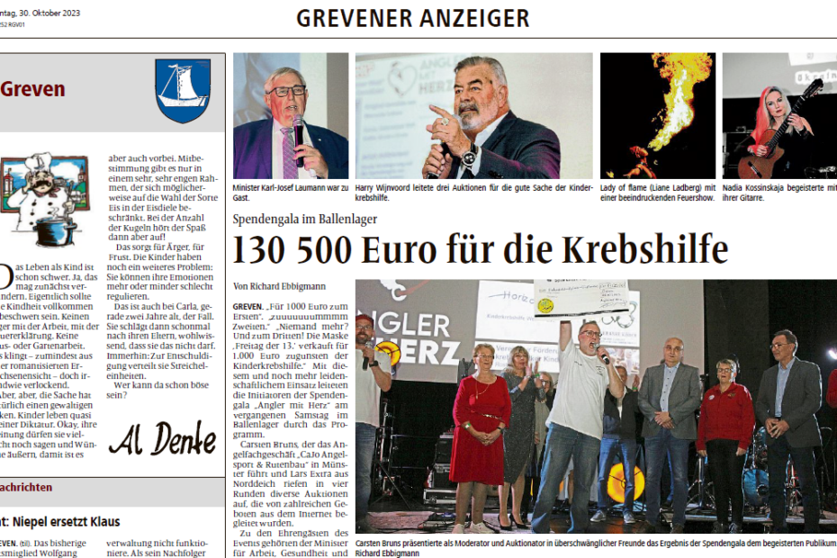 Der Grevener Anzeiger berichtet über Angler mit Herz